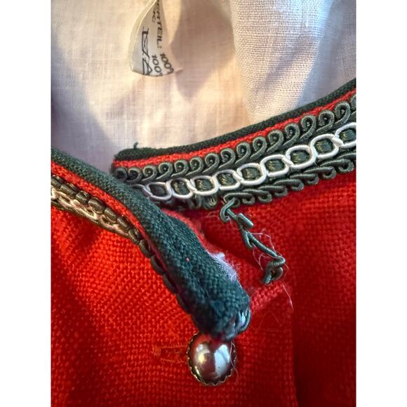 Hammererschmid Trachten Dirndl Dress Red Green Oktoberfest 100% Cotton SZ Small - Picture 6 of 9